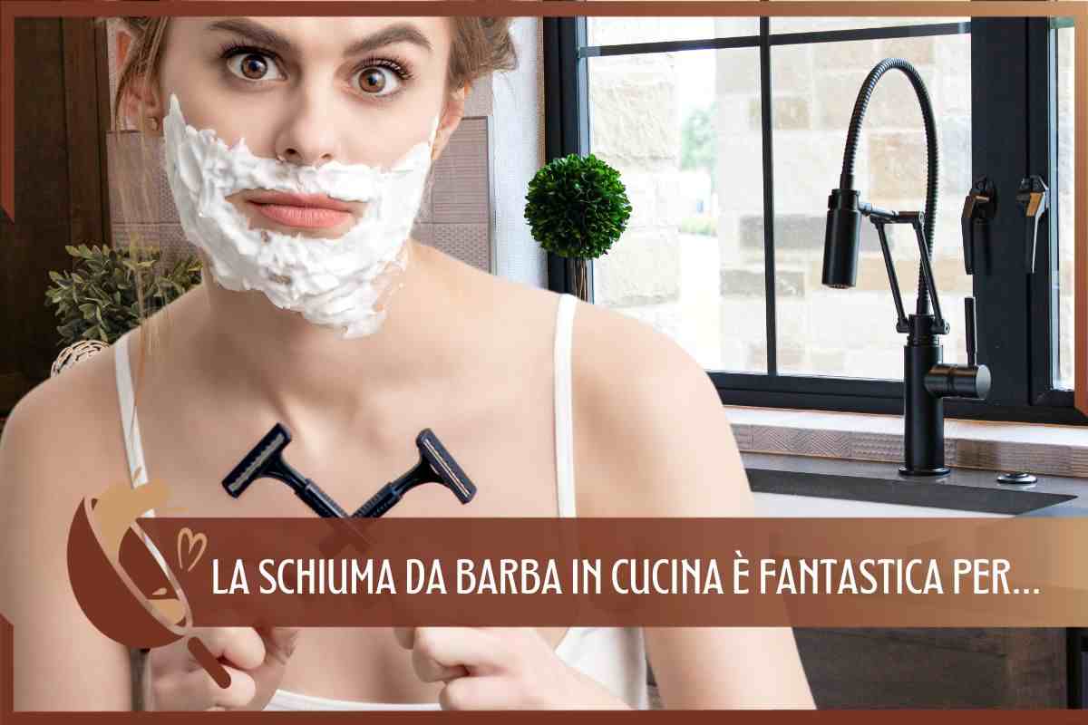 TRUCCO SCHIUMA BARBA CUCINA 