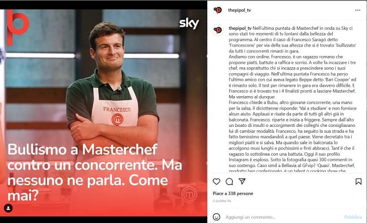 mastewchef italia bullismo