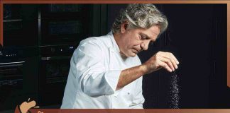Giorgio Locatelli mentre cucina