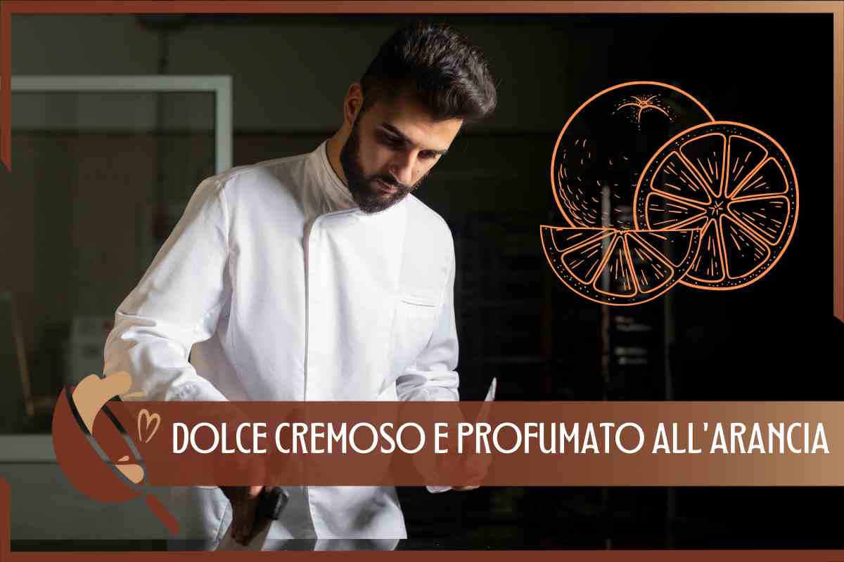 Dolce cremoso e profumato all'arancia