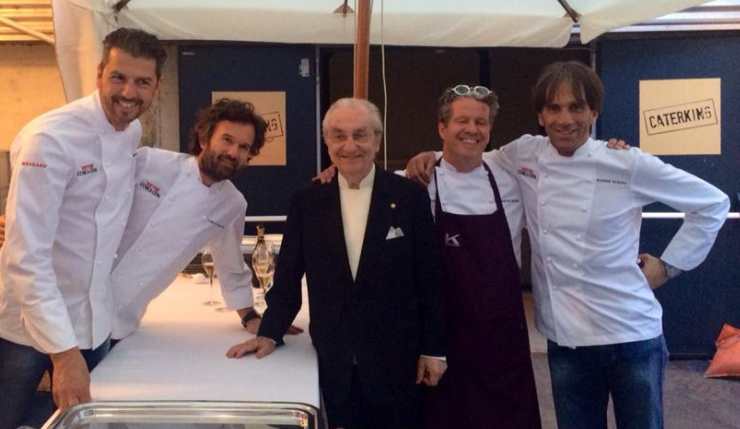 Lo chef Cracco insieme al suo mentore Gualtiero Marchesi