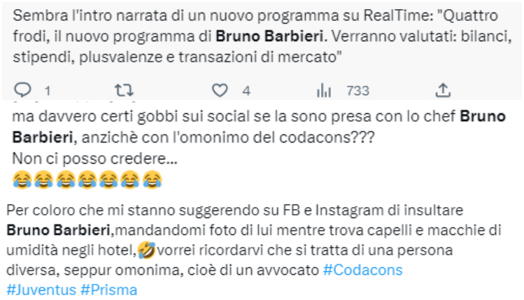 I commenti social per lo chef