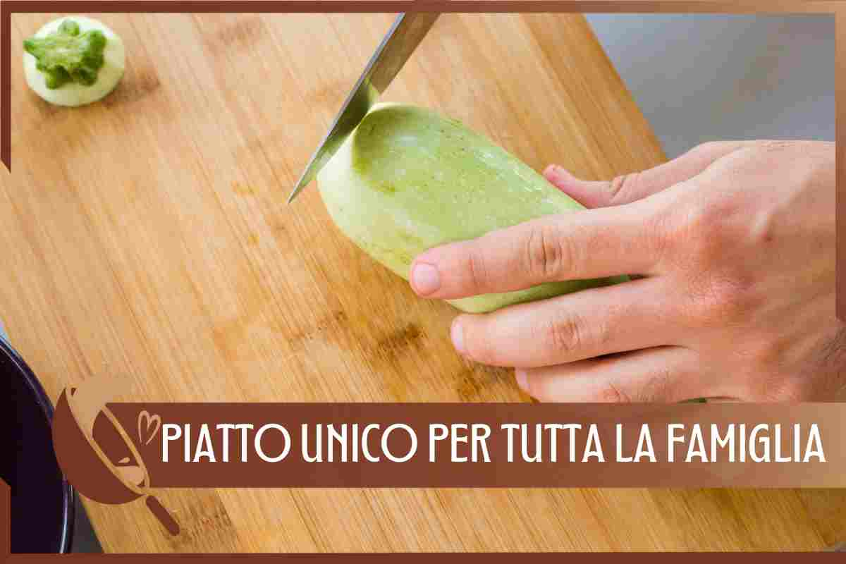 Piatto unico con una zucchina