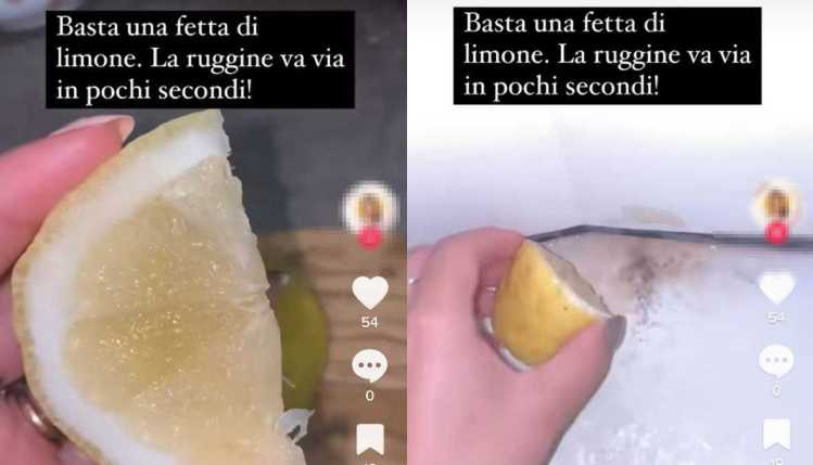 Il trucco per eliminare la ruggine senza mani è il limone