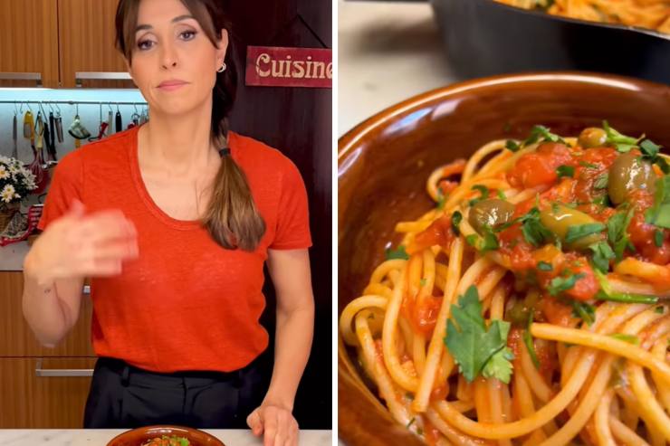 Benedetta Parodi prepara la pasta alla puttanesca